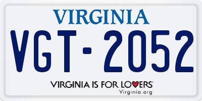 VA license plate VGT2052
