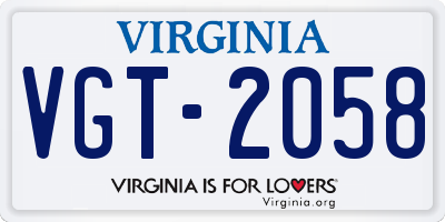 VA license plate VGT2058