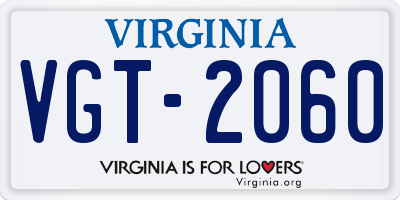 VA license plate VGT2060