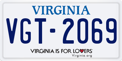VA license plate VGT2069