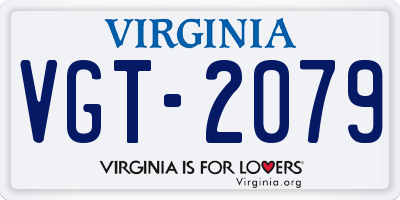 VA license plate VGT2079