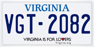 VA license plate VGT2082