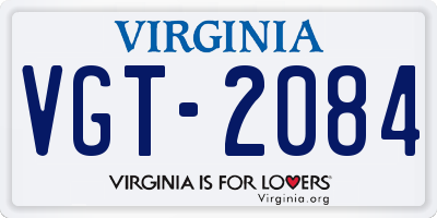 VA license plate VGT2084