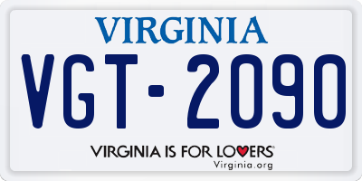 VA license plate VGT2090