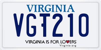 VA license plate VGT210