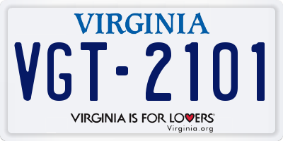 VA license plate VGT2101