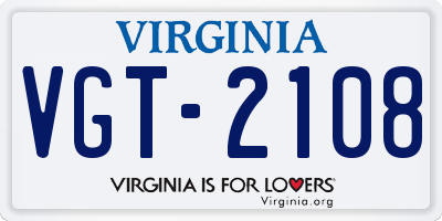 VA license plate VGT2108
