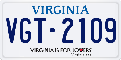 VA license plate VGT2109