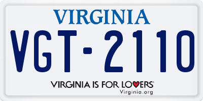 VA license plate VGT2110