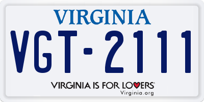 VA license plate VGT2111