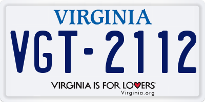 VA license plate VGT2112