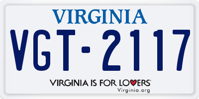VA license plate VGT2117