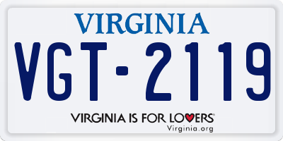 VA license plate VGT2119