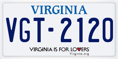 VA license plate VGT2120