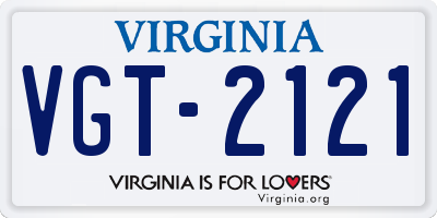 VA license plate VGT2121