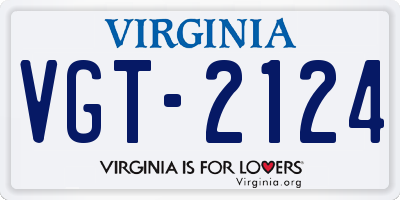 VA license plate VGT2124