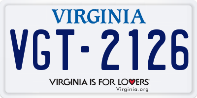 VA license plate VGT2126