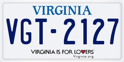 VA license plate VGT2127