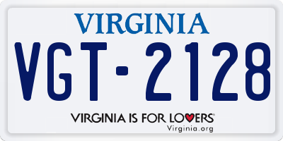 VA license plate VGT2128
