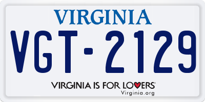 VA license plate VGT2129