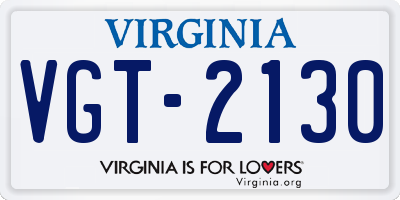 VA license plate VGT2130