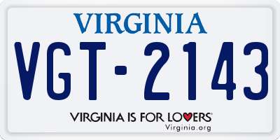 VA license plate VGT2143