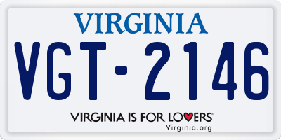 VA license plate VGT2146