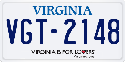 VA license plate VGT2148