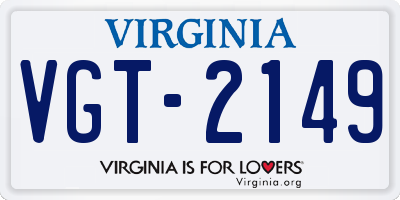 VA license plate VGT2149