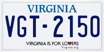 VA license plate VGT2150