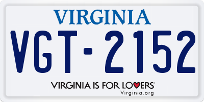 VA license plate VGT2152