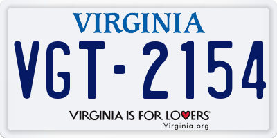 VA license plate VGT2154