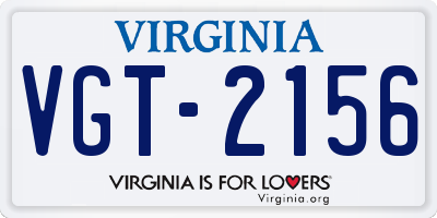 VA license plate VGT2156