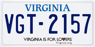 VA license plate VGT2157