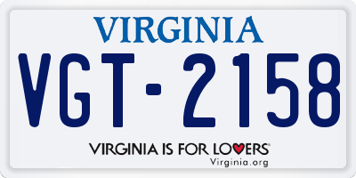 VA license plate VGT2158