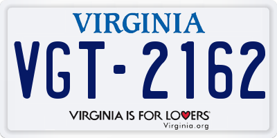 VA license plate VGT2162