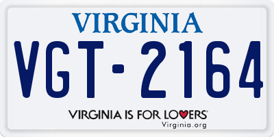 VA license plate VGT2164