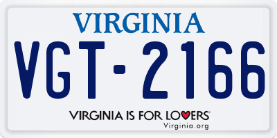 VA license plate VGT2166