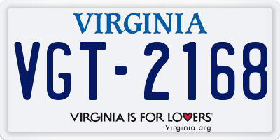 VA license plate VGT2168
