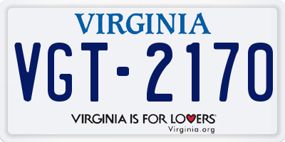VA license plate VGT2170