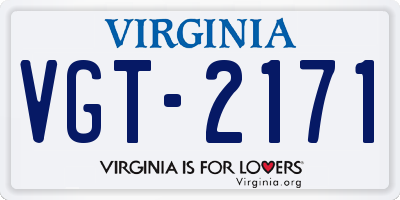 VA license plate VGT2171