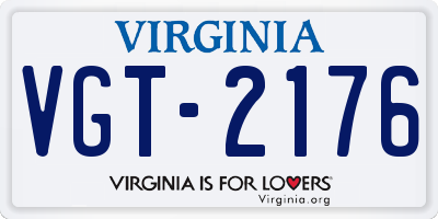 VA license plate VGT2176