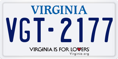 VA license plate VGT2177