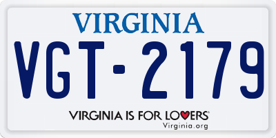 VA license plate VGT2179