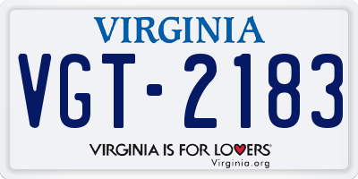 VA license plate VGT2183