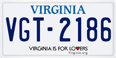 VA license plate VGT2186