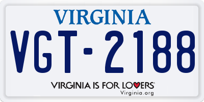 VA license plate VGT2188