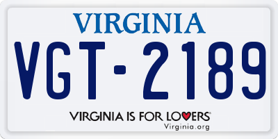 VA license plate VGT2189