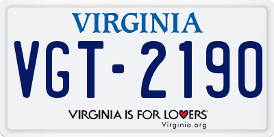 VA license plate VGT2190