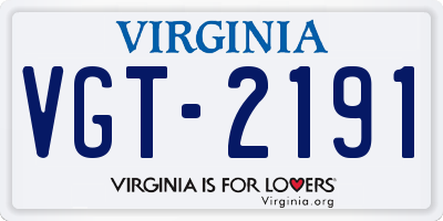 VA license plate VGT2191